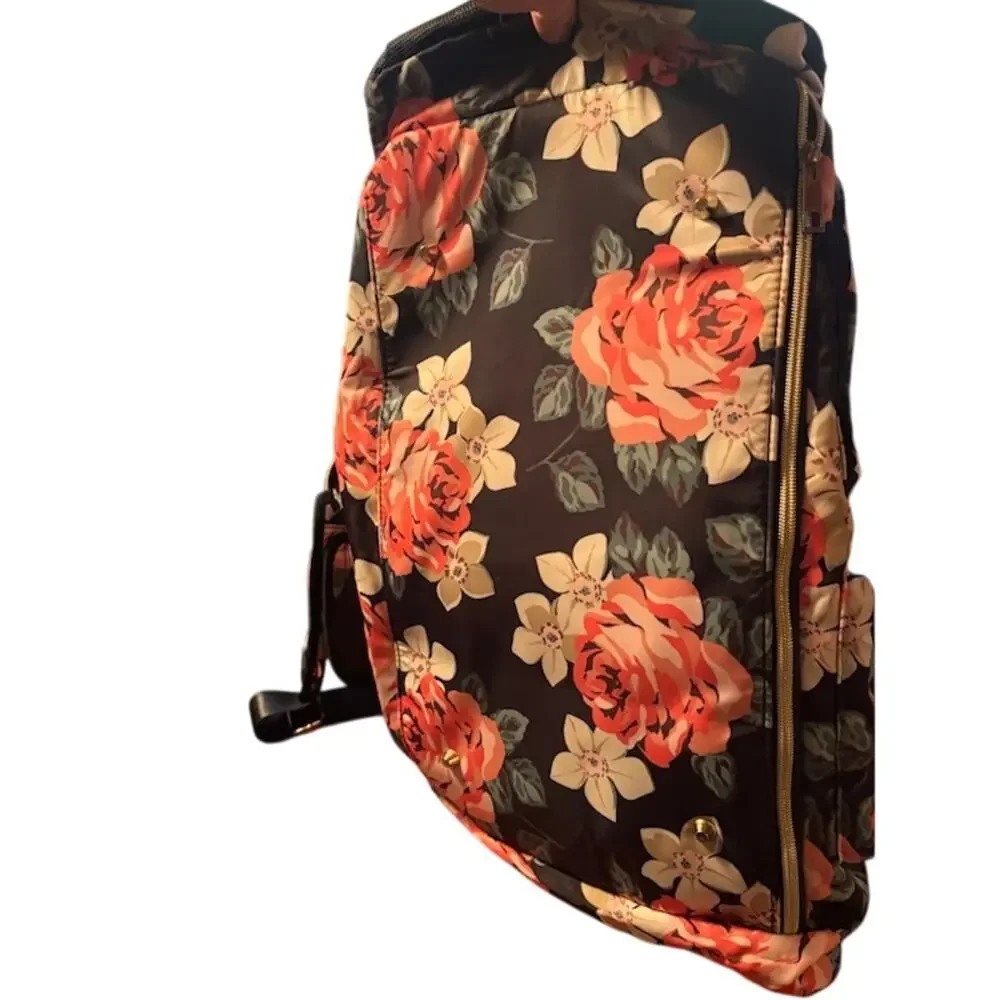 Weekender Bag Floral Duffle Overnight Bag Canvas Travel Carry On Waterproof